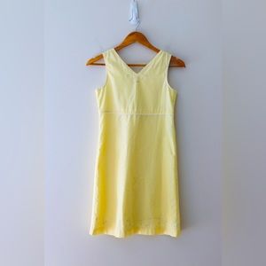 Tommy Hilfiger Girls Yellow summery dress 12 preppy solid floral embroidery